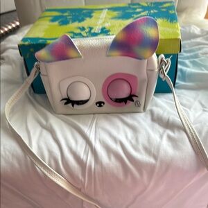 White Crossbody children’s Bag with blinking eyes